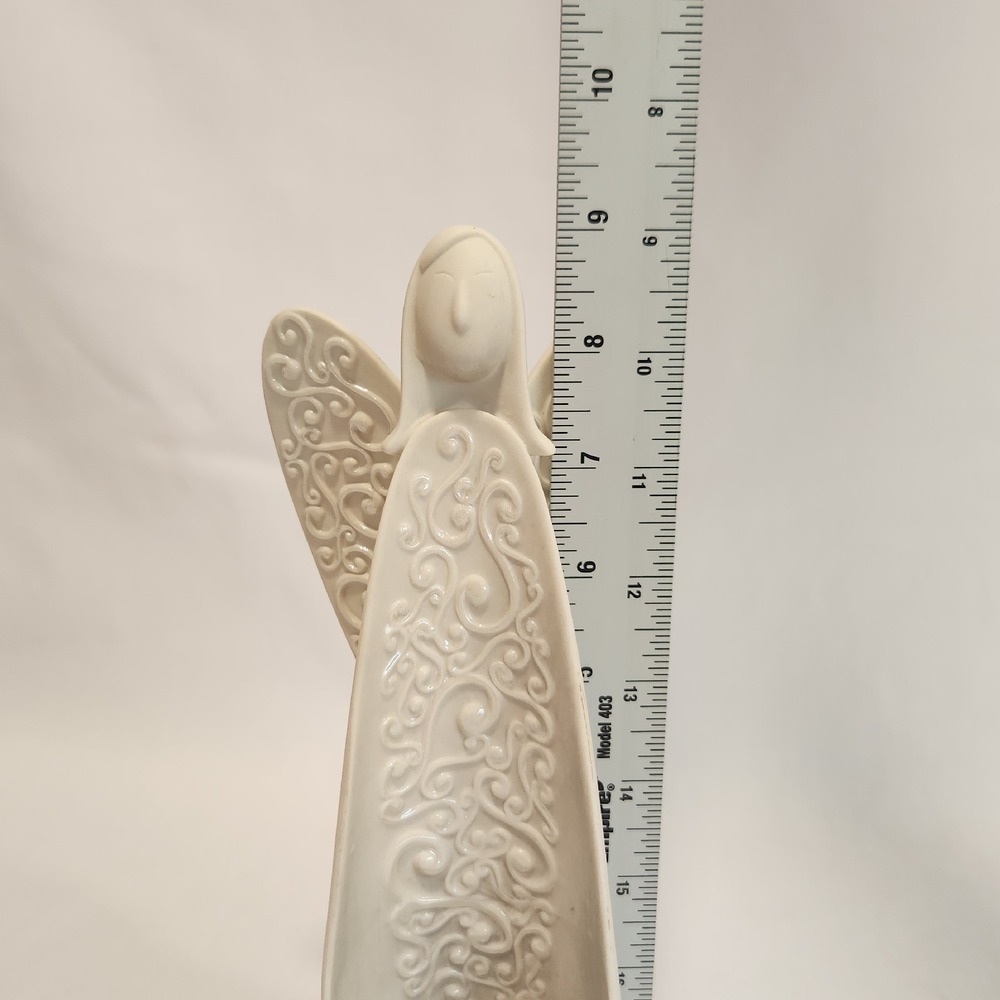 Partylite Serenity Bisque Angel 9" Candle Holder Votive Tea Light Holder - Picture 10 of 10